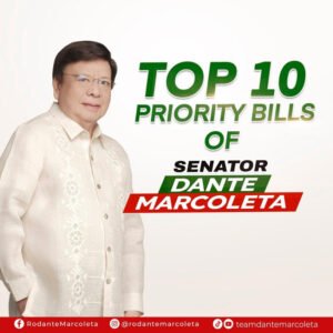 10 PRIORITY BILLS NI SENATOR MARCOLETA